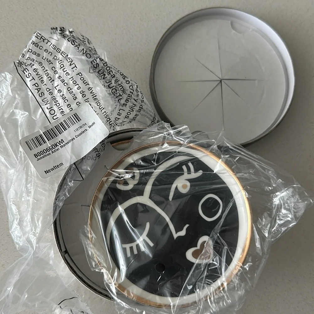 Jonathan Adler Marseilles Coasters Set of 4 Discontinued OS